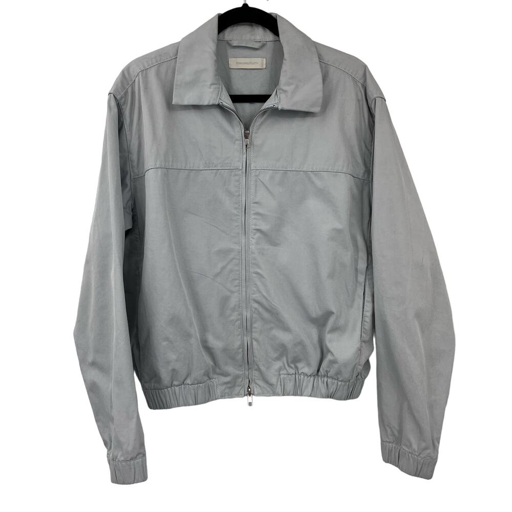 Standard / Cloth Urban Outfitters Blue Gray Full Zip Collared Bomber Jacket Coat